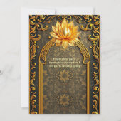 Groen goud Indische lotusbloem Hindi elegant Kaart (Achterkant)