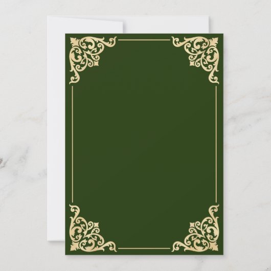  Groen Goud Islamitisch Moslim Bruiloft Kaart (Achterkant)