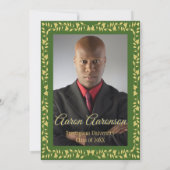 Groen & Goud Ivy Border Afstuderen Foto (Achterkant)