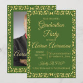 Groen & Goud Ivy Border Afstuderen Foto (Voorkant / Achterkant)