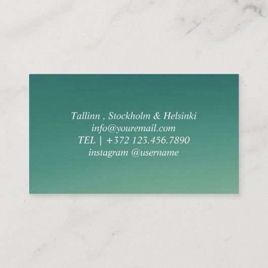 Groen Goud Kapsalon Gradient Glitter Modern Visitekaartje (Achterkant)