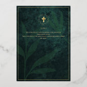 Groen Goud Katholieke Trouw Elegant Formeel Modern Folie Uitnodiging (Achterkant)