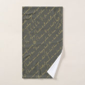 Groen Goud Kerst Typografie Patroon#36 ID1009 Bad Handdoek (Handdoek)