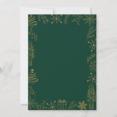 Groen & Goud Kerst Uitnodiging | Moderne Glam Kers (Achterkant)