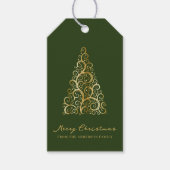 Groen Goud Kerstboom Custom Elegant Cadeaulabel (Voorkant)