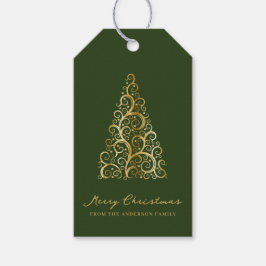 Groen Goud Kerstboom Custom Elegant Cadeaulabel