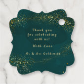 Groen & goud, Kerstmis Bruiloft Dank u Bedankjes Labels (Achterkant)