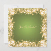 Groen Goud Kerstmis Party Sparkling Lights Kaart (Achterkant)