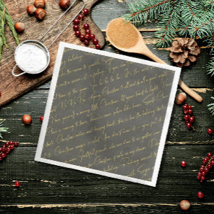 Groen Goud Kerstmis Typografie Patroon36 ID1009 Servet