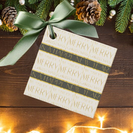 Groen Goud Kerstmispatroon#35 ID1009 Bedankjes Labels