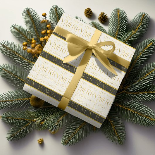 Groen Goud Kerstmispatroon#35 ID1009 Cadeaupapier