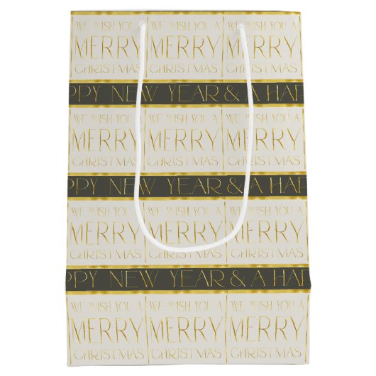 Groen Goud Kerstmispatroon#35 ID1009 Medium Cadeauzakje (Achterkant)