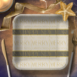 Groen Goud Kerstmispatroon#35 ID1009 Papieren Bordje