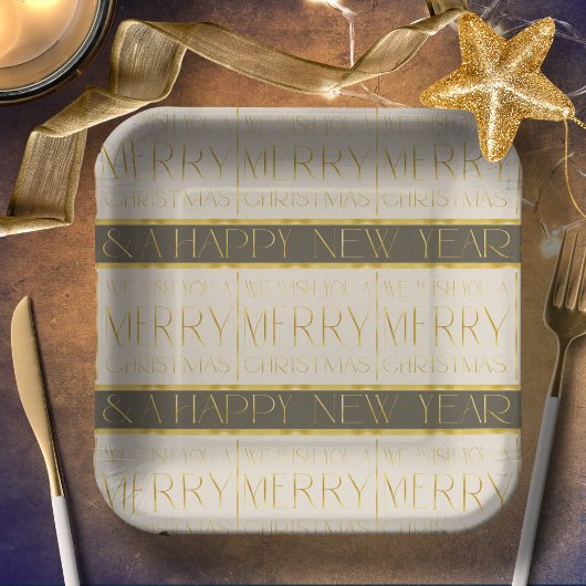 Groen Goud Kerstmispatroon#35 ID1009 Papieren Bordje