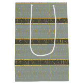 Groen Goud Kerstmispatroon#35b ID1009 Medium Cadeauzakje (Achterkant)