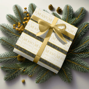 Groen Goud Kerstpatroon#35 ID1009 Cadeaupapier