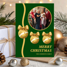 Groen & Goud Kerstversiering Familie Kerstfoto