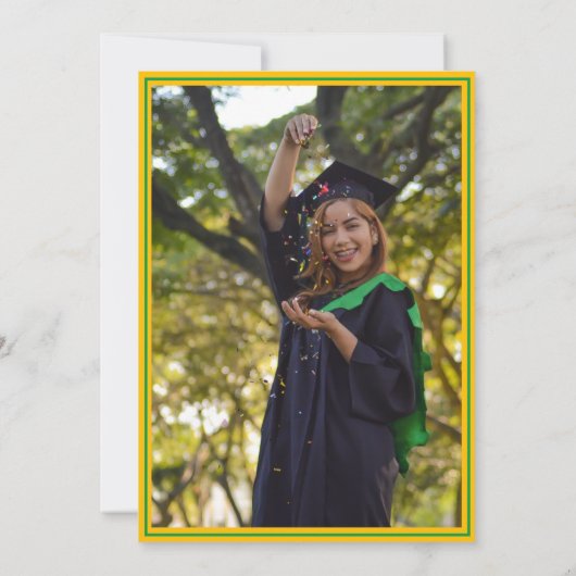 Groen Goud Klasse van 2024 Afstuderen Foto Kaart (Achterkant)