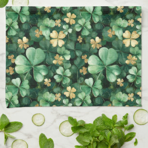 Groen Goud Klaverblad St. Patrick's Day Theedoek