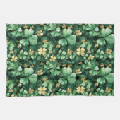 Groen Goud Klaverblad St. Patrick's Day Theedoek (Horizontaal)