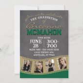 Groen & Goud Krijtbord Filmstrip Afstuderen Kaart (Voorkant)