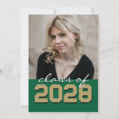 Groen & Goud Krijtbord Filmstrip Afstuderen Kaart (Achterkant)