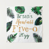 Groen, Goud Leaves Hawaii 5-0 50ste Verjaardag Wandkleed (Voorkant)