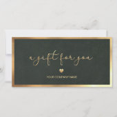 Groen Goud Lijst Toevoegen Logo Cadeaubon (Voorkant)