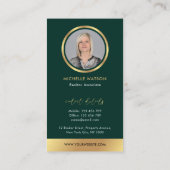 Groen & Goud Logo Moderne Advocaat Vastgoed Foto Visitekaartje (Achterkant)