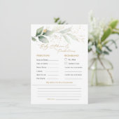 Groen & Goud Loof Baby Voorspelling & Advies Informatiekaartje (Staand voorkant)