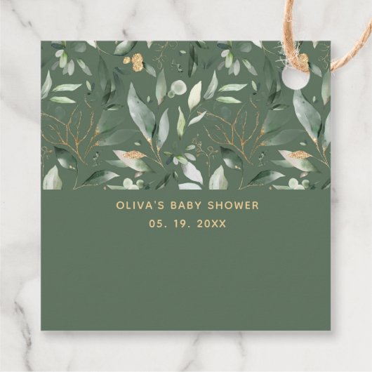 Groen Goud Loof Eucalyptus Bedankt Bedankjes Labels (Achterkant)