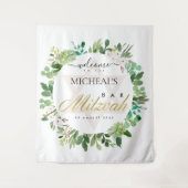 GROEN GOUD LOOF KRANS STAR BAR MITZVAH WELKOM WANDKLEED (Voorkant)