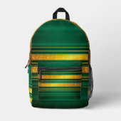 Groen Goud Luxe Linnen Textuur Collectie Bedrukte Rugzak (Voorkant)
