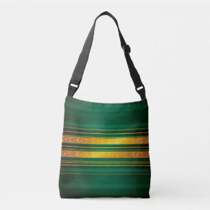 Groen Goud Luxe Linnen Textuur Collectie Crossbody Tas