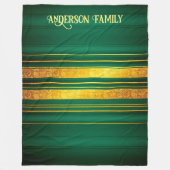 Groen Goud Luxe Linnen Textuur Collectie Fleece Deken (Voorkant)