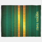 Groen Goud Luxe Linnen Textuur Collectie Fleece Deken (Voorkant (Horizontaal))