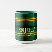 Groen Goud Luxe Linnen Textuur Collectie Mok (Midden)