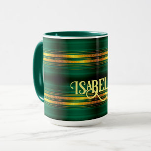 Groen Goud Luxe Linnen Textuur Collectie Mok