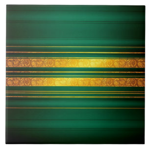 Groen Goud Luxe Linnen Textuur Collectie Tegeltje
