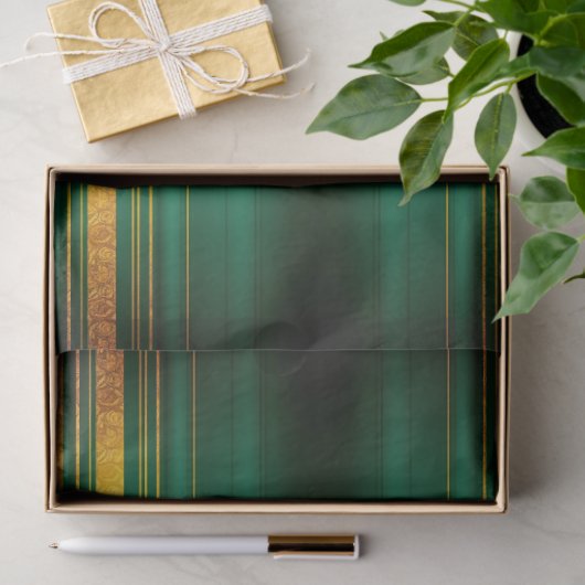 Groen Goud Luxe Linnen Textuur Collectie Tissuepapier (Geschenk)