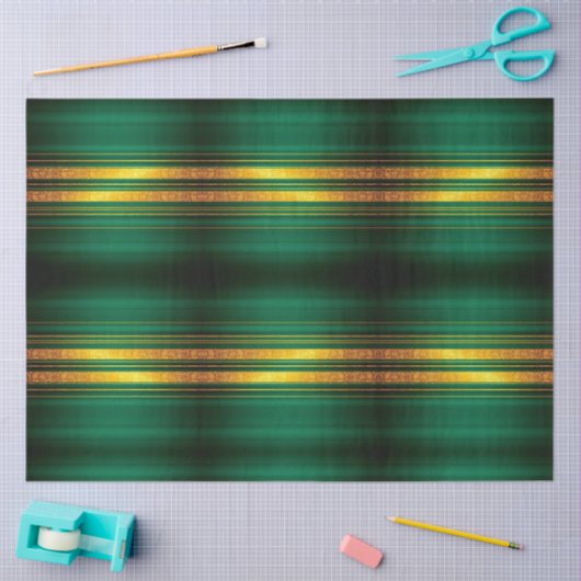 Groen Goud Luxe Linnen Textuur Collectie Tissuepapier (Craft)