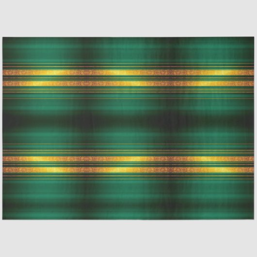 Groen Goud Luxe Linnen Textuur Collectie Tissuepapier (Voorkant)