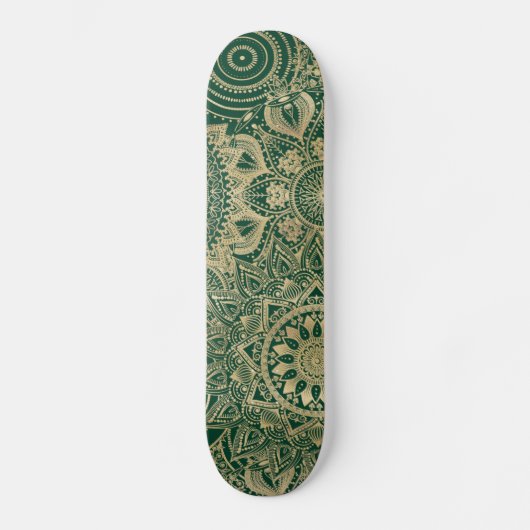 Groen Goud Mandala Collectie Persoonlijk Skateboard (Voorkant)