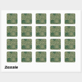 Groen Goud Mandala Collectie Vierkante Sticker (Vel)