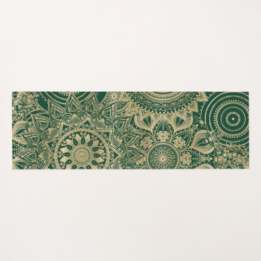 Groen Goud Mandala Collectie Yogamat (Achterkant (horizontaal))