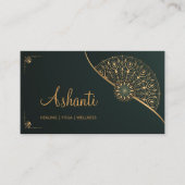 Groen Goud Mandala Elegant Modern Visitekaartje (Voorkant)