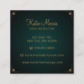 Groen Goud Mandala Elegant Yoga Instructor Square Vierkante Visitekaartje (Achterkant)
