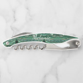 Groen Goud Marmer Aangepaste Naam Ober's Kurkentre Kurkentrekker (Achterkant)