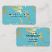 Groen Goud Marmer Gespikkelde achtergrond Visitekaartje (Voorkant / Achterkant)