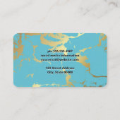 Groen Goud Marmer Gespikkelde achtergrond Visitekaartje (Achterkant)